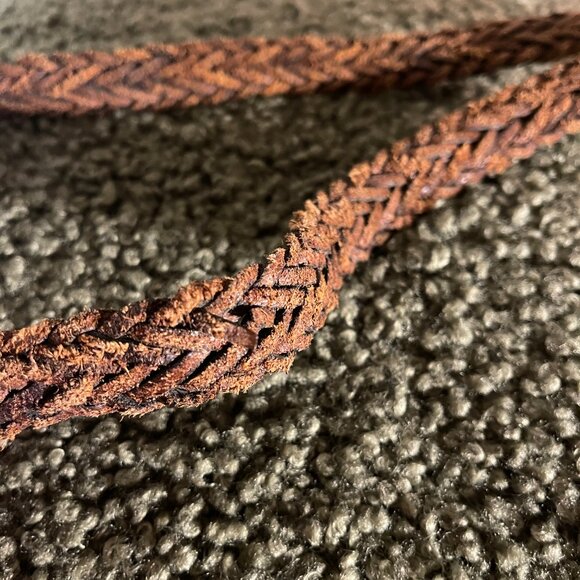 Simple brown braided belt retro style‎ 80s classic caroline bissette diana M/L